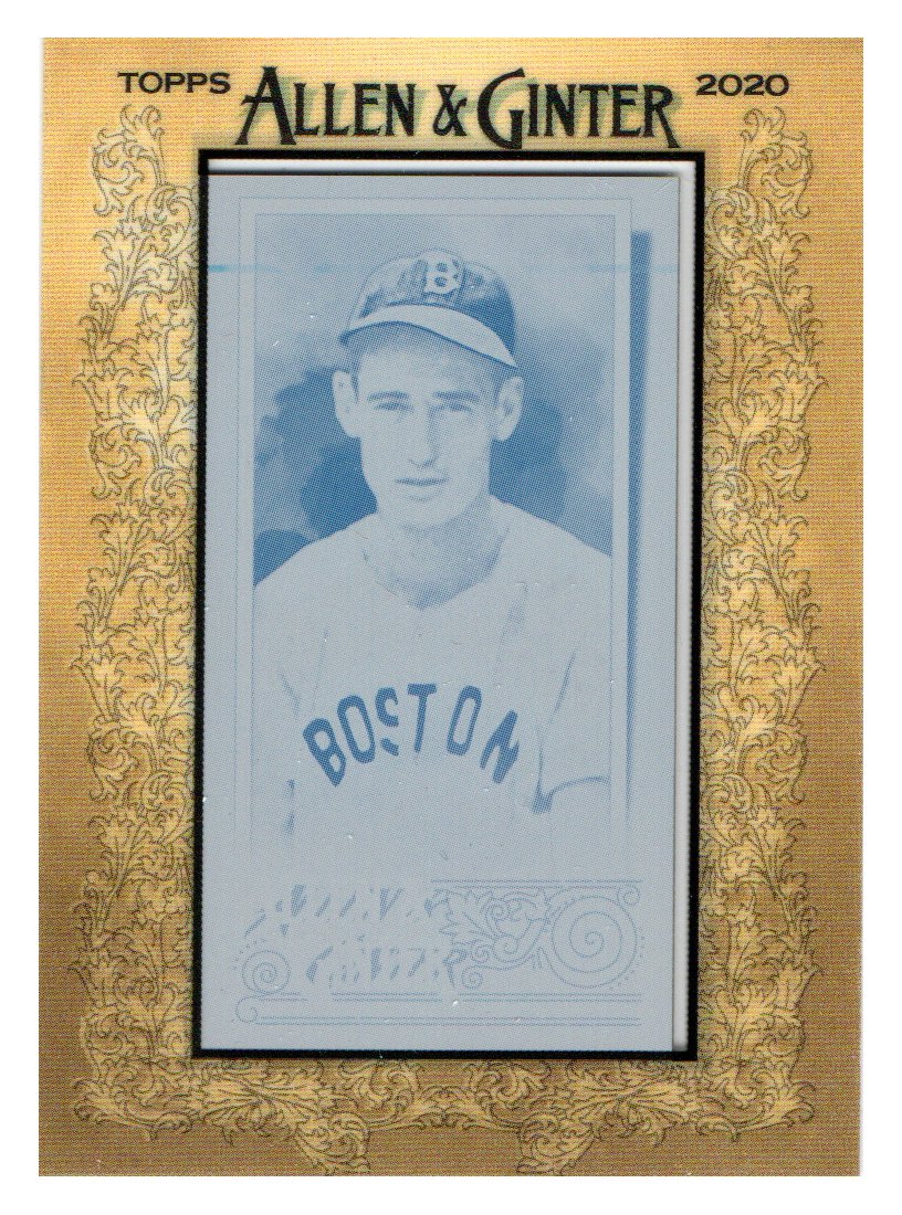 2020 Topps Allen and Ginter Mini Framed Printing Plates Cyan #21 Ted Williams