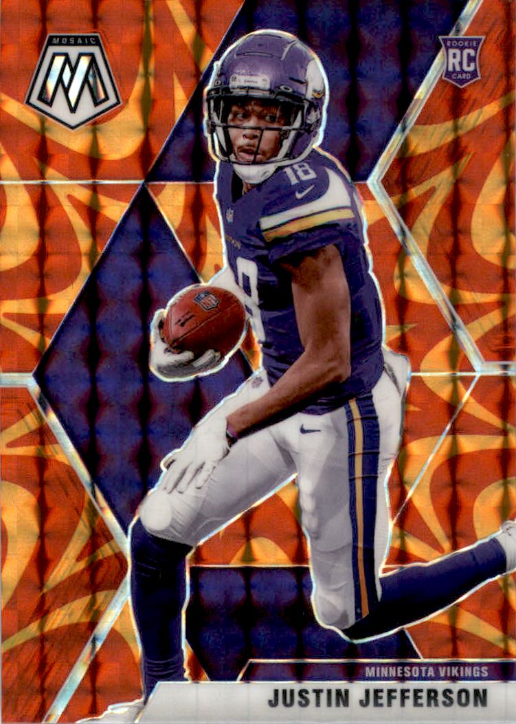 JUSTIN JEFFERSON SIGNED 2020 PANINI MOSAIC ROOKIE CARD MINNESOTA VIKINGS  BECKETT