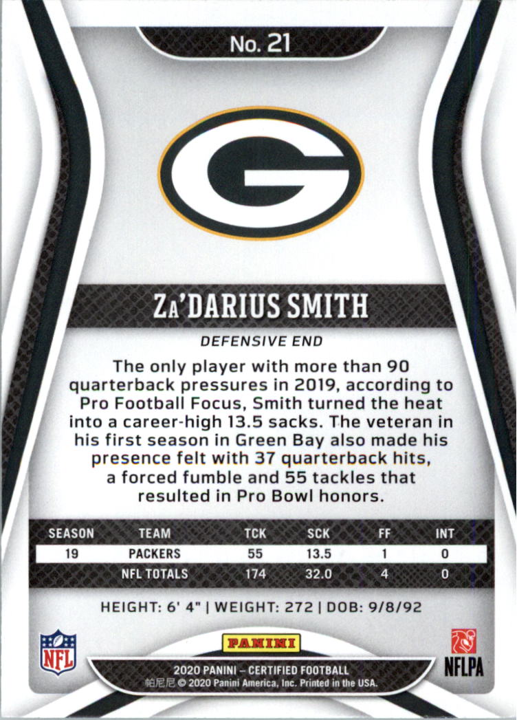 2020 Certified Football Card Pick (Base)