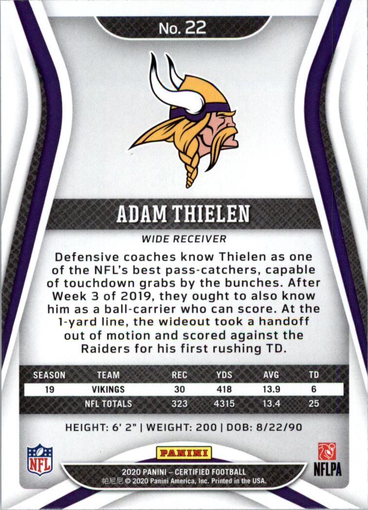 2020 Certified Football Card Pick (Base)