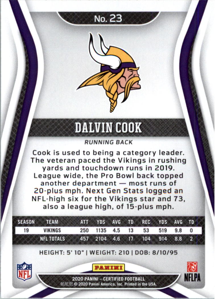 2020 Certified Football Card Pick (Base)