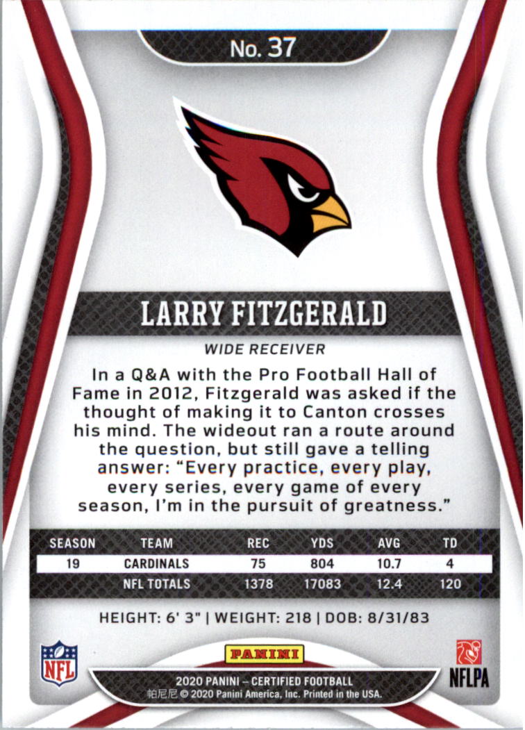 2020 Certified Football Card Pick (Base)