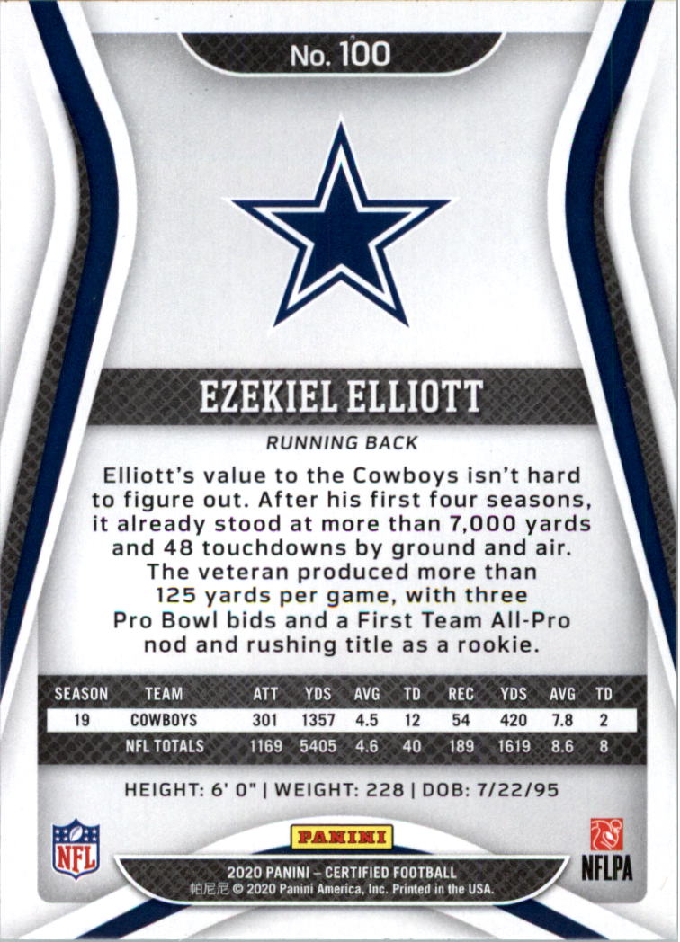 2020 Certified Football Card Pick (Base)