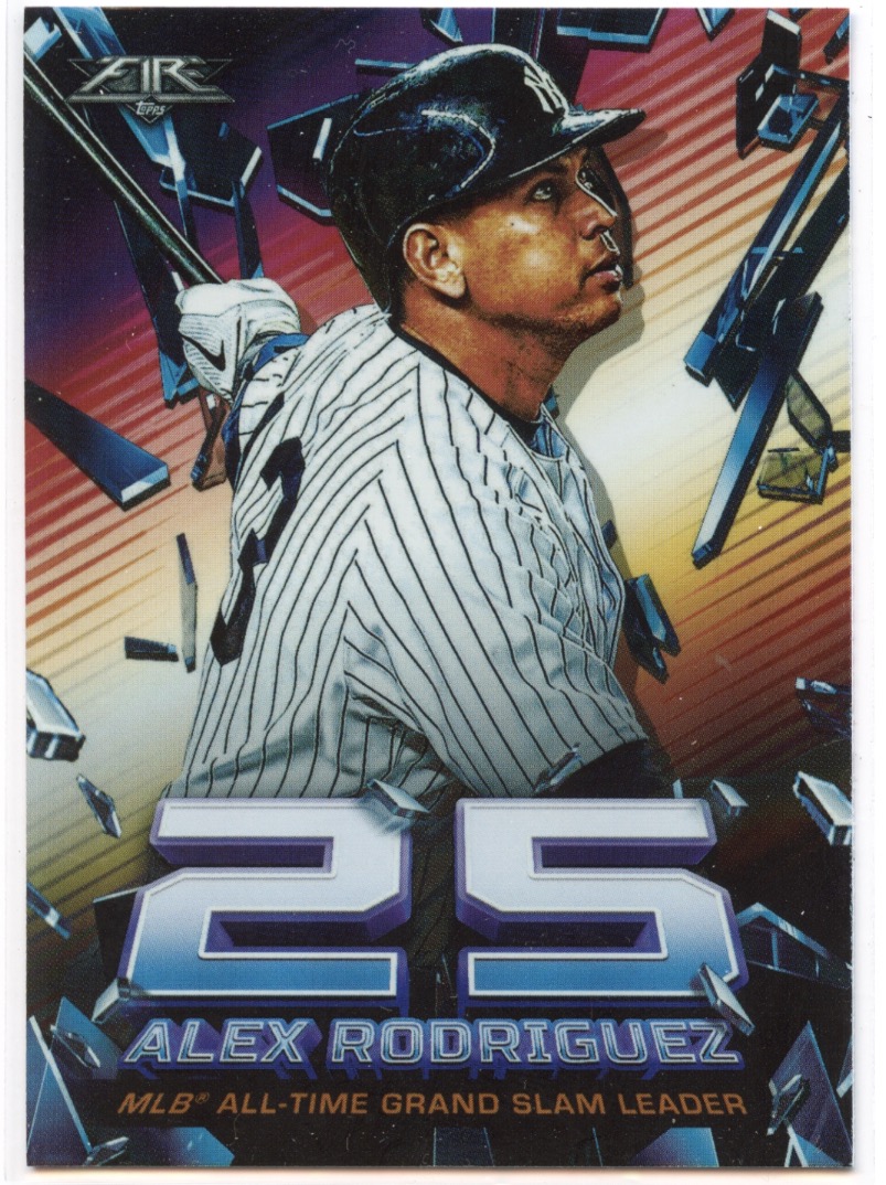 2020 Topps Fire Baseball Alex Rodriguez Shattering Stats Gold Minted #SS-4