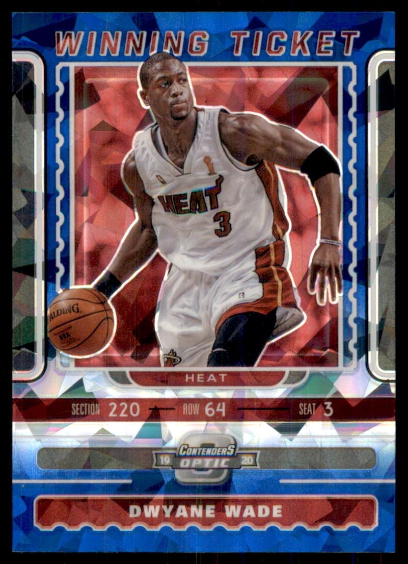 2019-20 Panini Contenders Optic Winning Tickets Blue Cracked Ice #20 Dwyane Wade