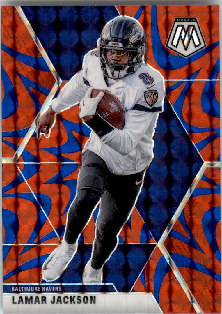 2020 Panini Mosaic Mosaic Reactive Blue #19 Lamar Jackson