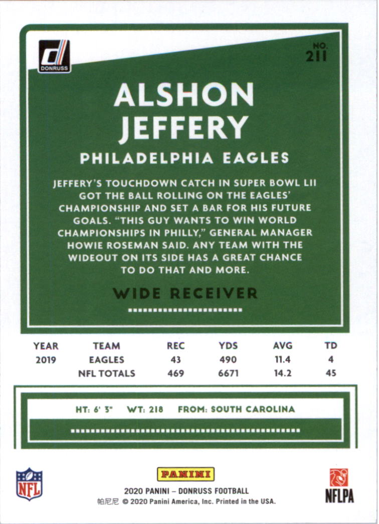 2020 Donruss Football Card Pick (Base) 210-350 - Picture 5 of 265
