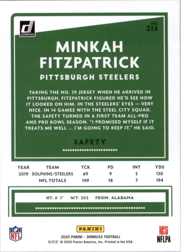 2020 Donruss Football Card Pick (Base) 210-350 - Picture 15 of 265
