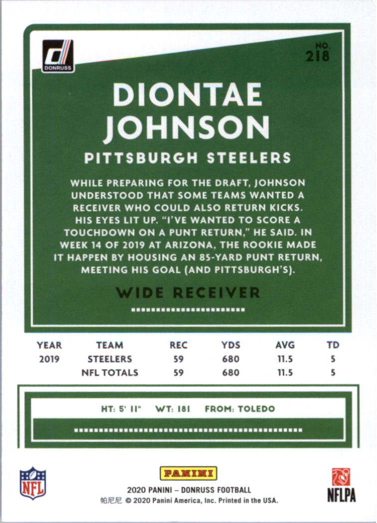 2020 Donruss Football Card Pick (Base) 210-350 - Picture 19 of 265