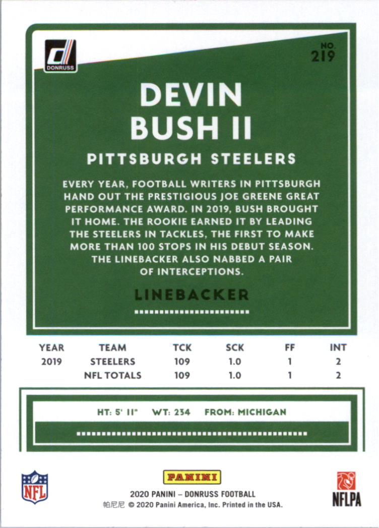 2020 Donruss Football Card Pick (Base) 210-350 - Picture 21 of 265