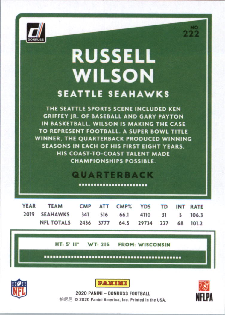 2020 Donruss Football Card Pick (Base) 210-350 - Picture 27 of 265