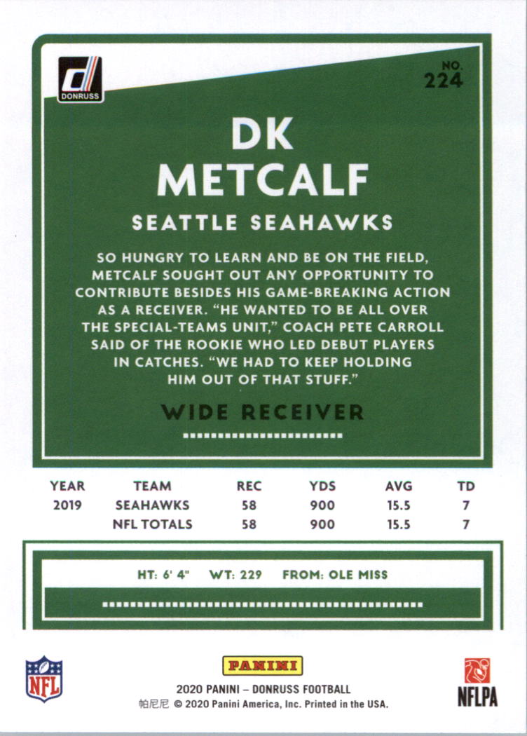 2020 Donruss Football Card Pick (Base) 210-350 - Picture 31 of 265
