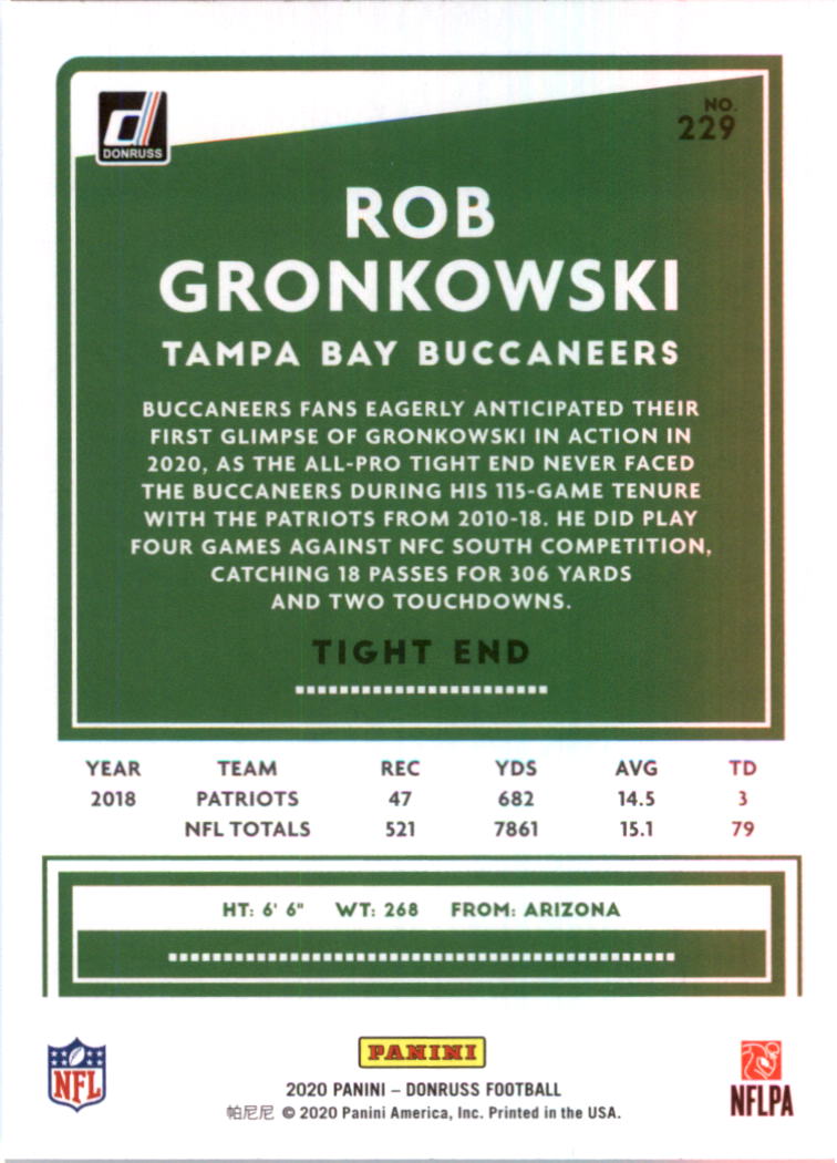 2020 Donruss Football Card Pick (Base) 210-350 - Picture 41 of 265