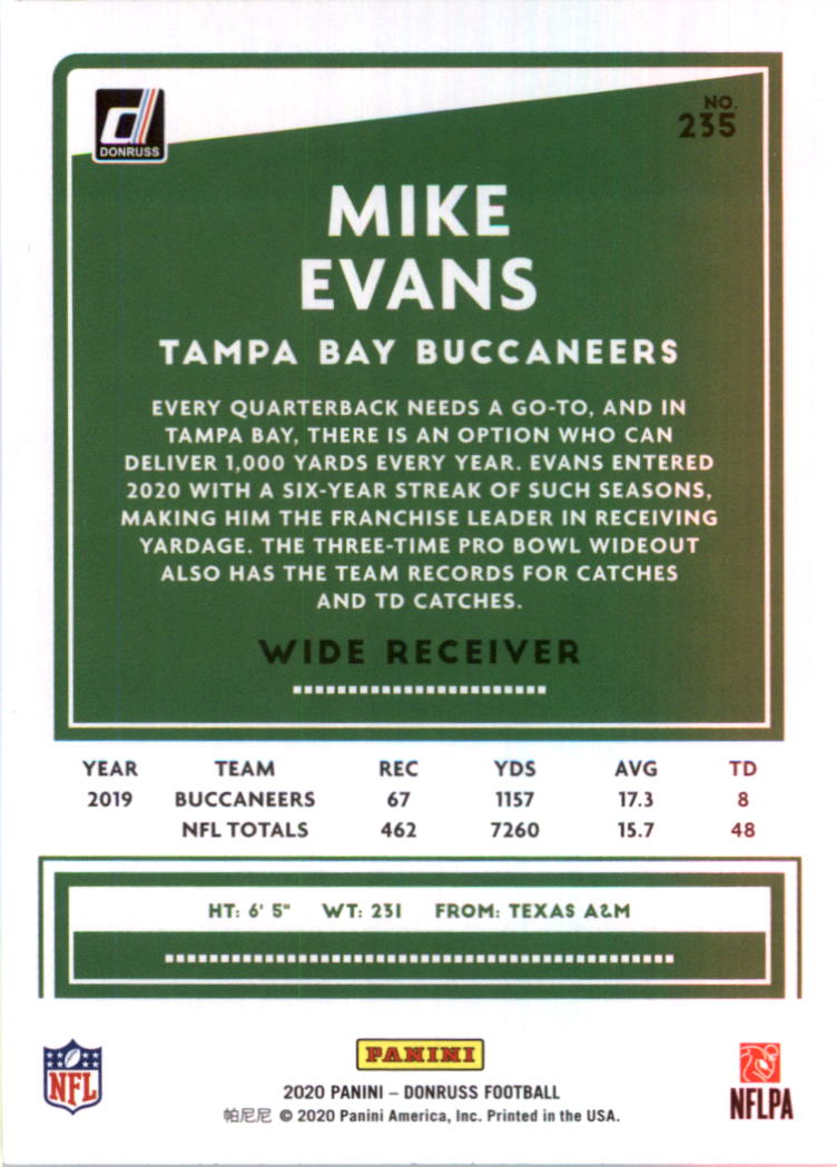 2020 Donruss Football Card Pick (Base) 210-350 - Picture 53 of 265