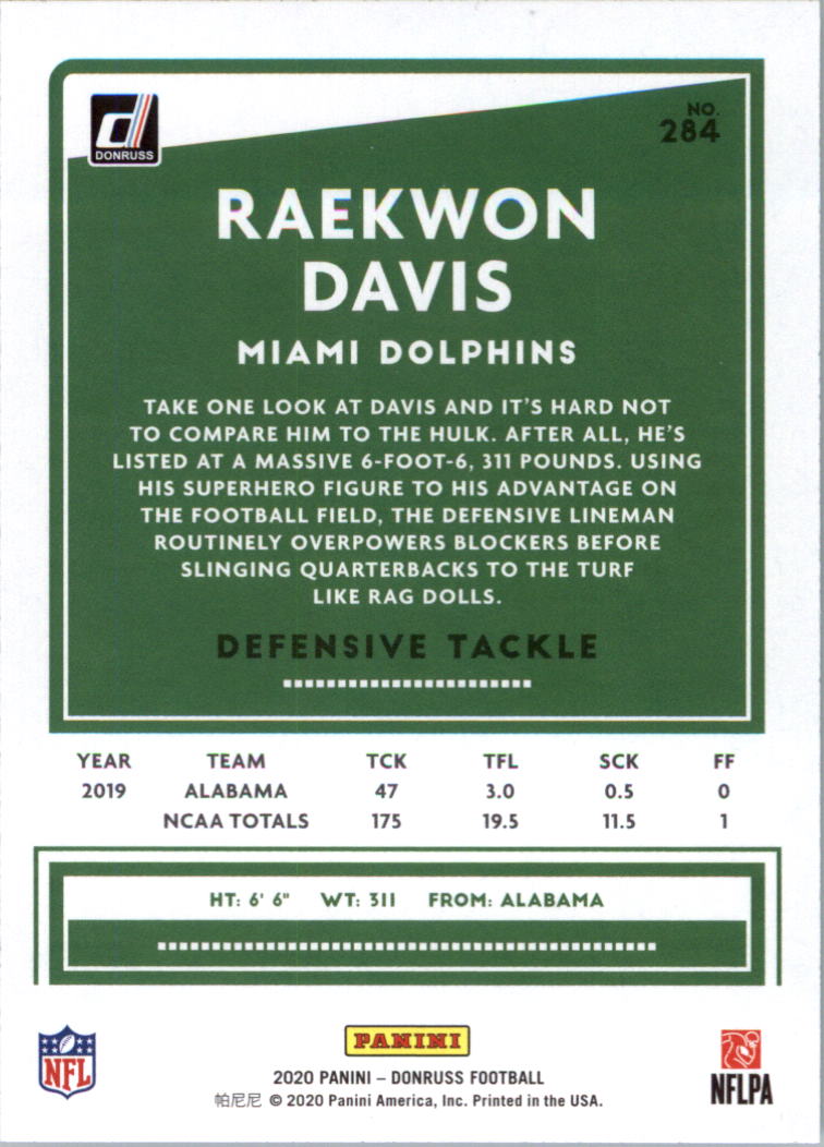 2020 Donruss Football Card Pick (Base) 210-350 - Picture 153 of 265