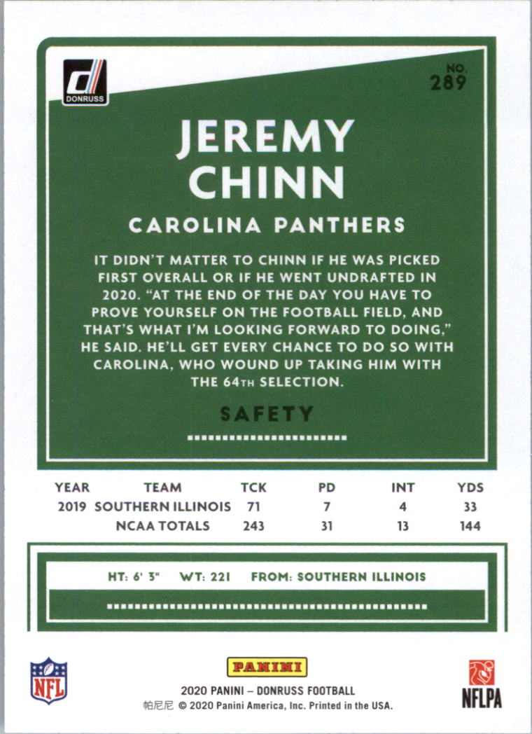 2020 Donruss Football Card Pick (Base) 210-350 - Picture 163 of 265