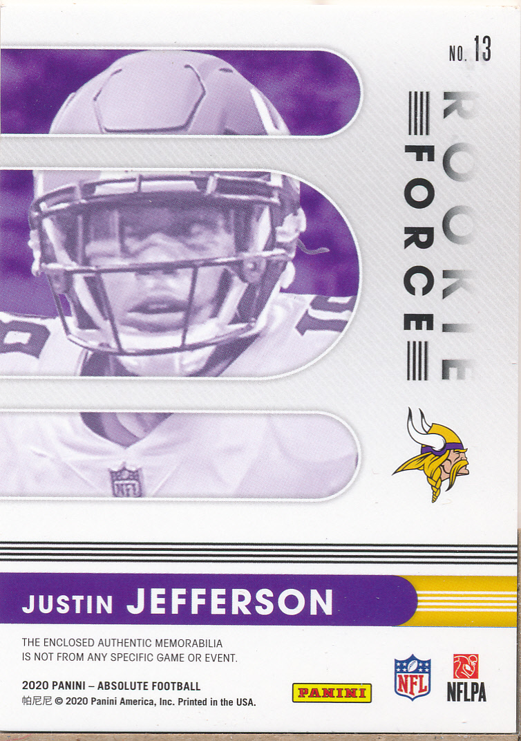 : 2020 Panini Absolute Rookie Force Relics Football #1