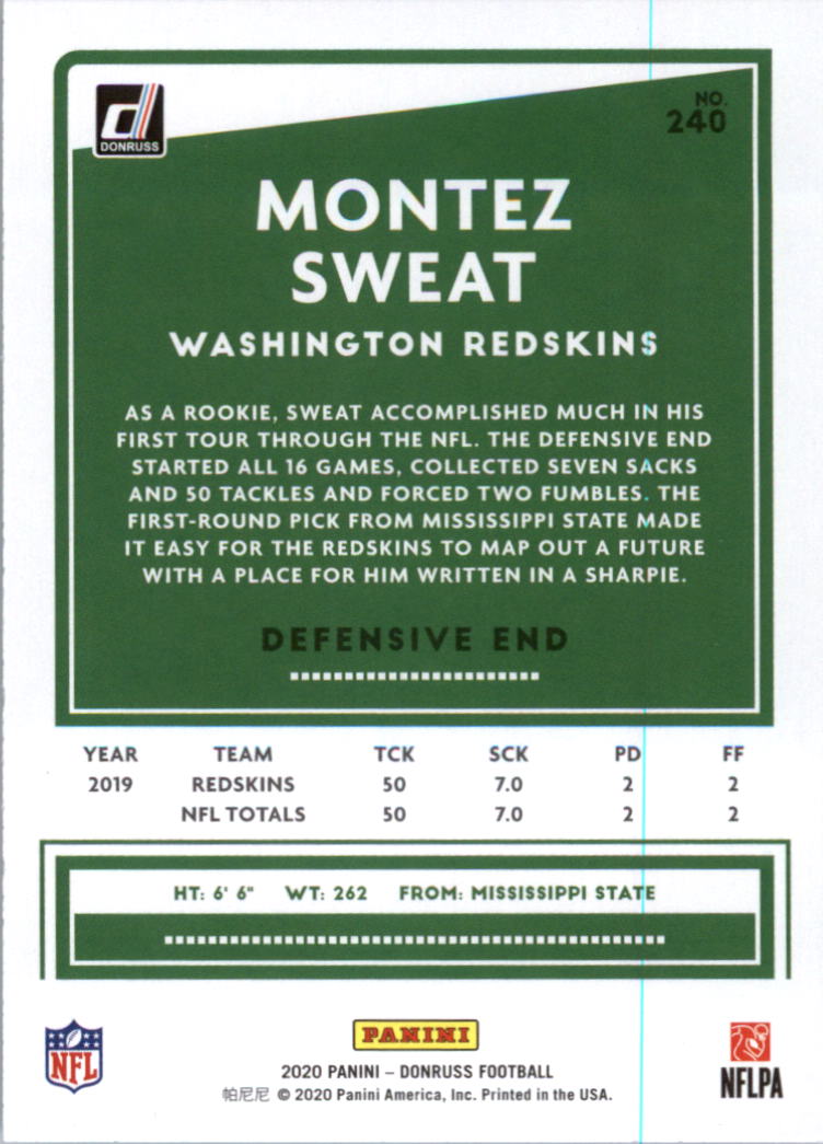 2020 Donruss Football Card Pick (Base) 210-350 - Picture 65 of 265