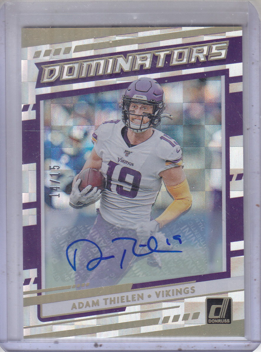 2020 Donruss Dominators Autographs #27 Adam Thielen/15 - NM-MT