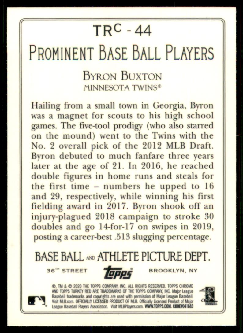 2020 Topps Update Turkey Red '20 Chrome #TRC44 Byron Buxton