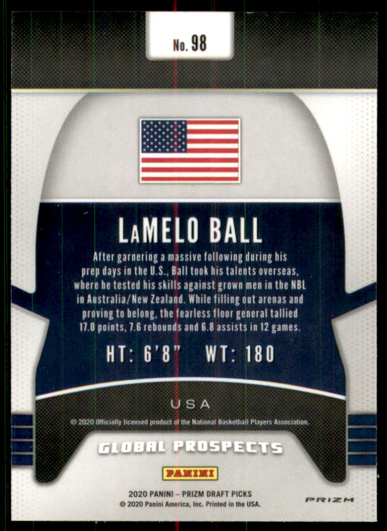 2020-21 Panini Prizm Draft Picks Prizms Red Ice #98 LaMelo Ball GP
