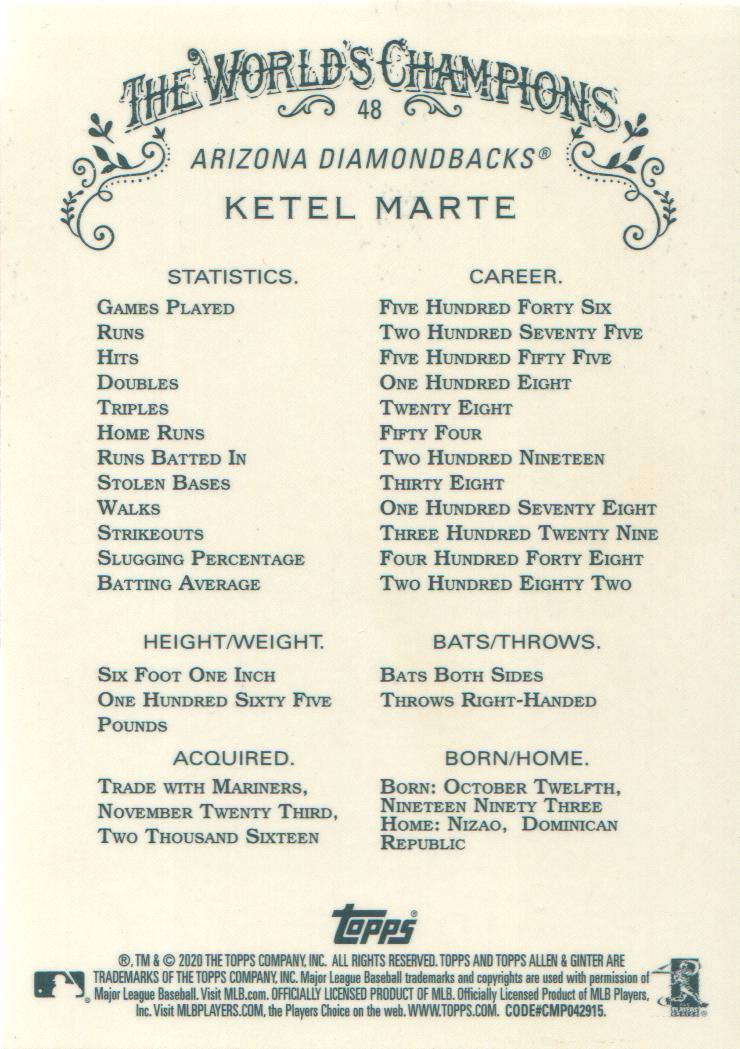 2020 Topps Allen and Ginter Chrome Baseball BASE Cards: Pick from List (#1-300) - Picture 32 of 280