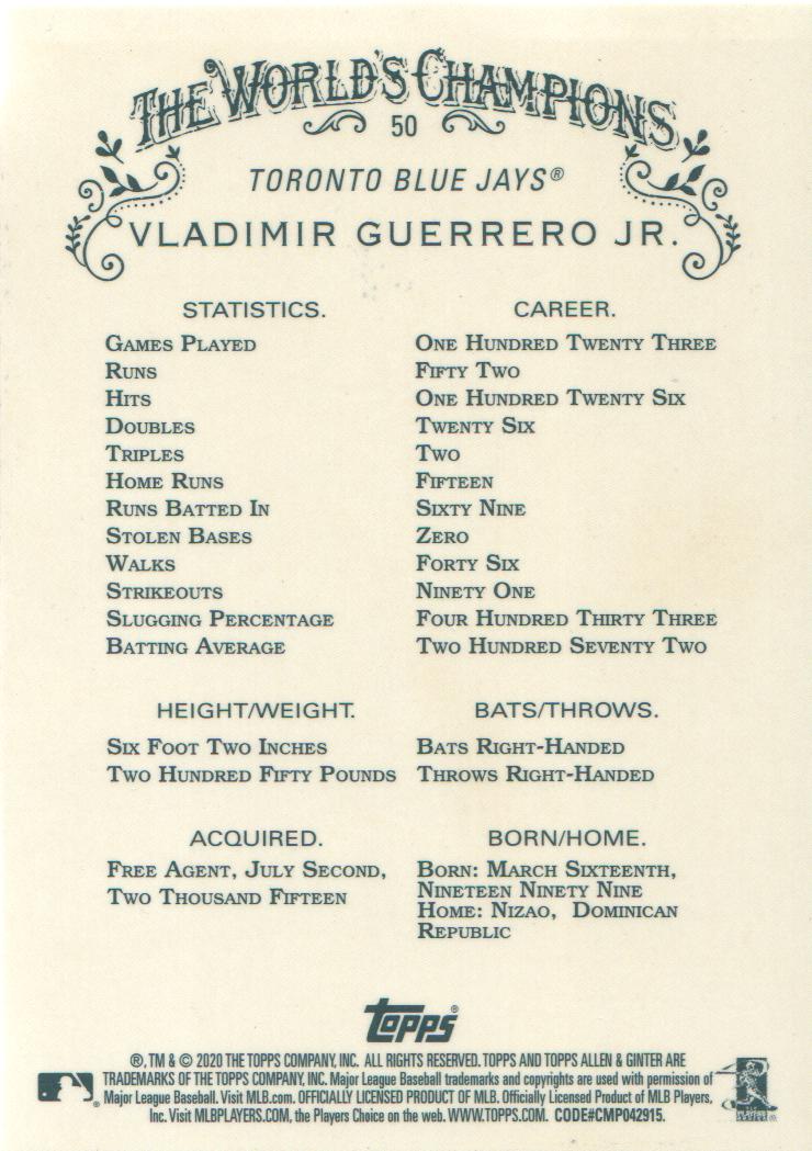 2020 Topps Allen and Ginter Chrome Baseball BASE Cards: Pick from List (#1-300) - Picture 35 of 280