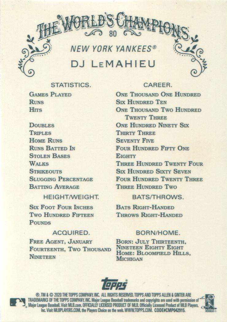 2020 Topps Allen and Ginter Chrome Baseball BASE Cards: Pick from List (#1-300) - Picture 56 of 280