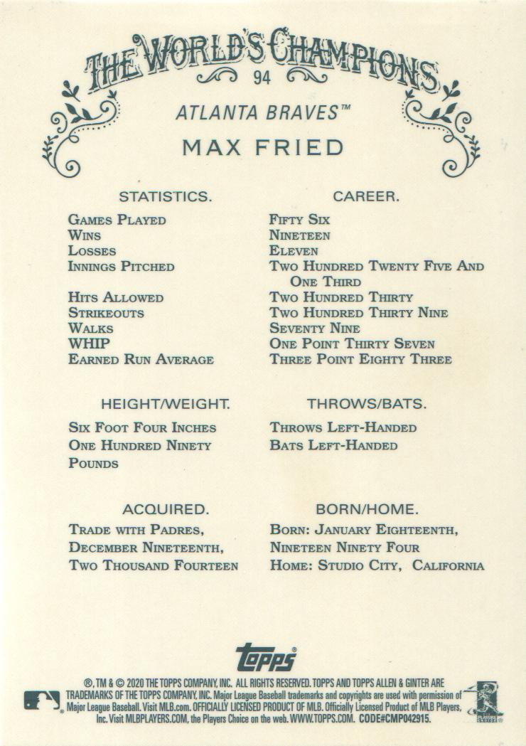 2020 Topps Allen and Ginter Chrome Baseball BASE Cards: Pick from List (#1-300) - Picture 72 of 280