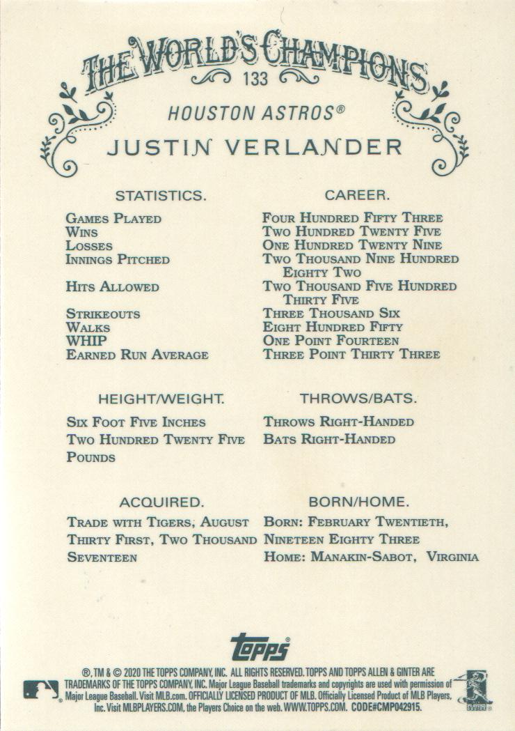 2020 Topps Allen and Ginter Chrome Baseball BASE Cards: Pick from List (#1-300) - Picture 102 of 280