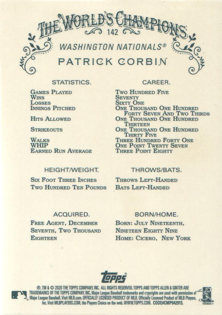 2020 Topps Allen and Ginter Chrome Baseball BASE Cards: Pick from List (#1-300) - Picture 110 of 280