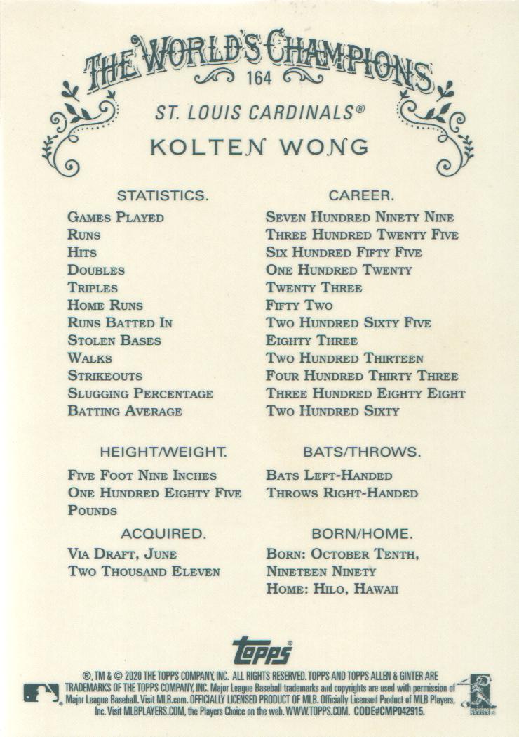 2020 Topps Allen and Ginter Chrome Baseball BASE Cards: Pick from List (#1-300) - Picture 134 of 280