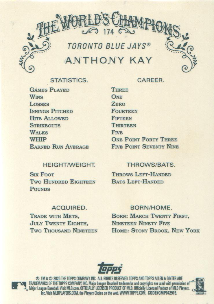 2020 Topps Allen and Ginter Chrome Baseball BASE Cards: Pick from List (#1-300) - Picture 145 of 280