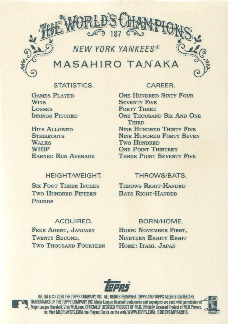 2020 Topps Allen and Ginter Chrome Baseball BASE Cards: Pick from List (#1-300) - Picture 159 of 280