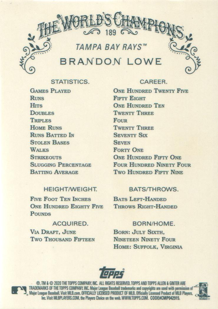 2020 Topps Allen and Ginter Chrome Baseball BASE Cards: Pick from List (#1-300) - Picture 162 of 280