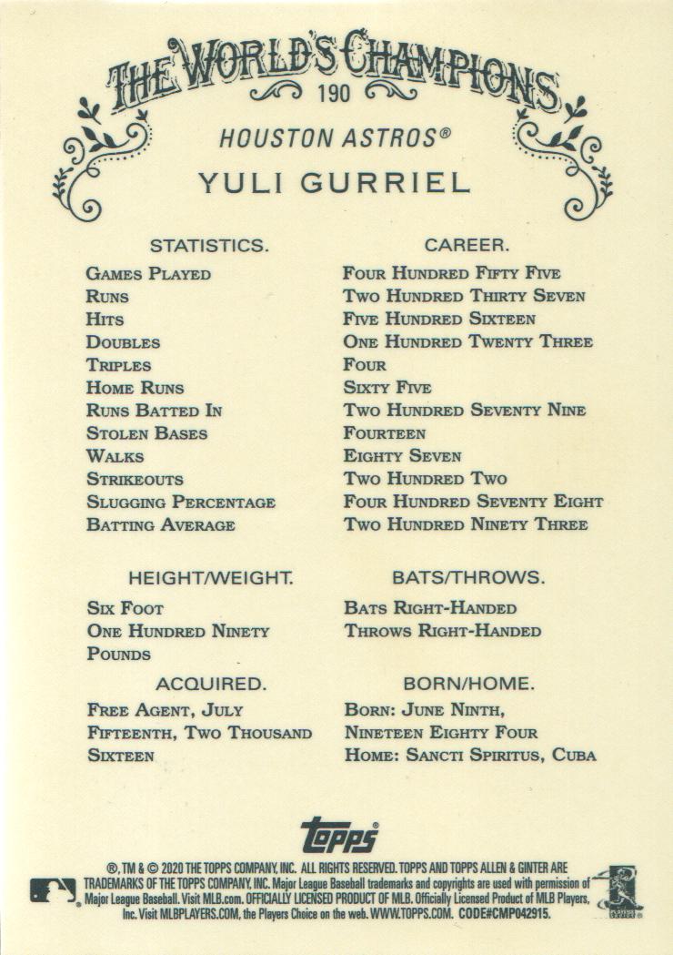 2020 Topps Allen and Ginter Chrome Baseball BASE Cards: Pick from List (#1-300) - Picture 164 of 280