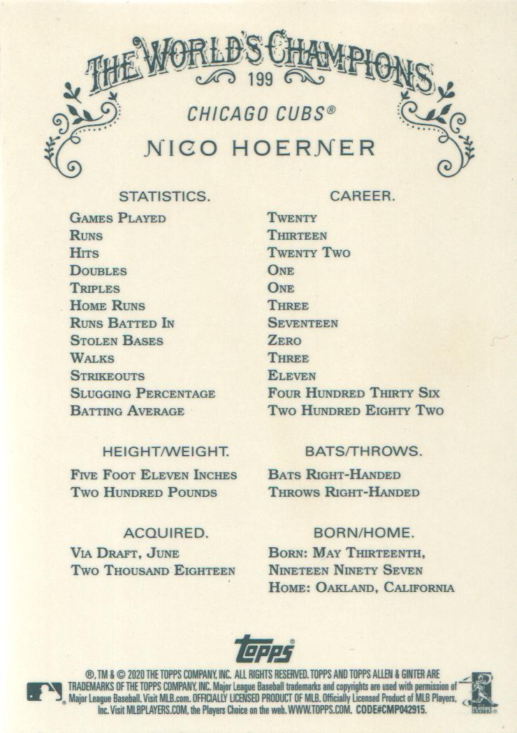 2020 Topps Allen and Ginter Chrome Baseball BASE Cards: Pick from List (#1-300) - Picture 173 of 280