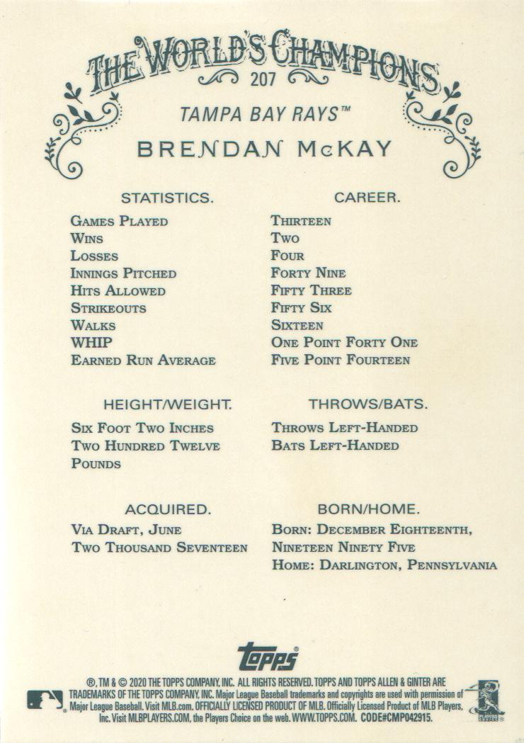 2020 Topps Allen and Ginter Chrome Baseball BASE Cards: Pick from List (#1-300) - Picture 180 of 280