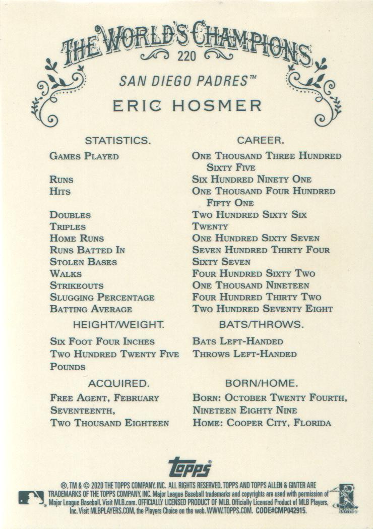 2020 Topps Allen and Ginter Chrome Baseball BASE Cards: Pick from List (#1-300) - Picture 192 of 280