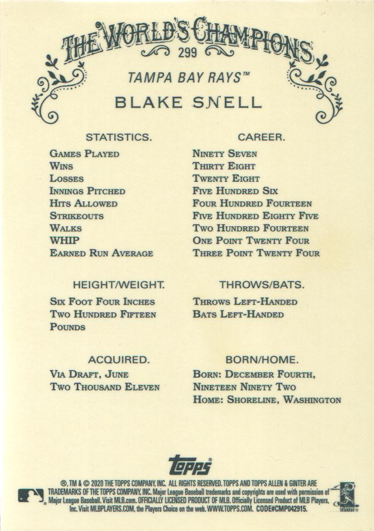 2020 Topps Allen and Ginter Chrome Baseball BASE Cards: Pick from List (#1-300) - Picture 278 of 280