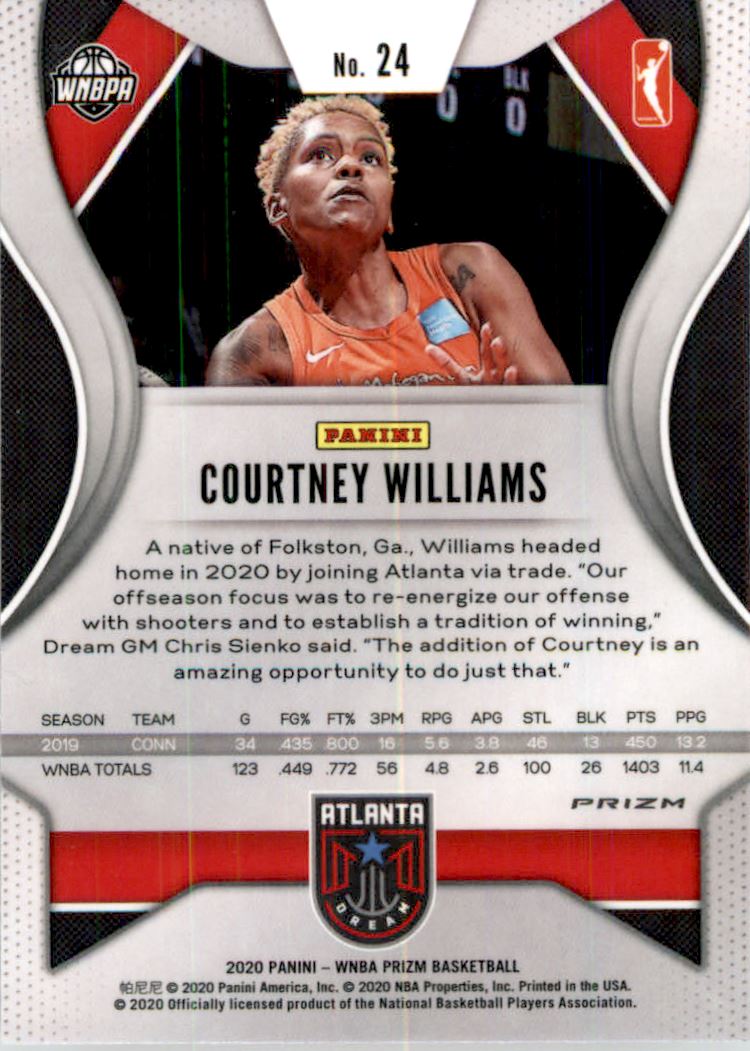 2020 Panini Prizm WNBA Prizms Ice #24 Courtney Williams back image