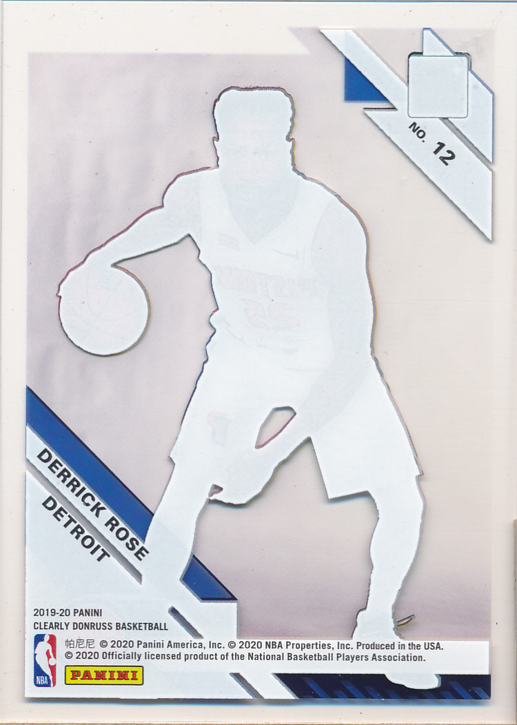 2019-20 Clearly Donruss #12 Derrick Rose back image