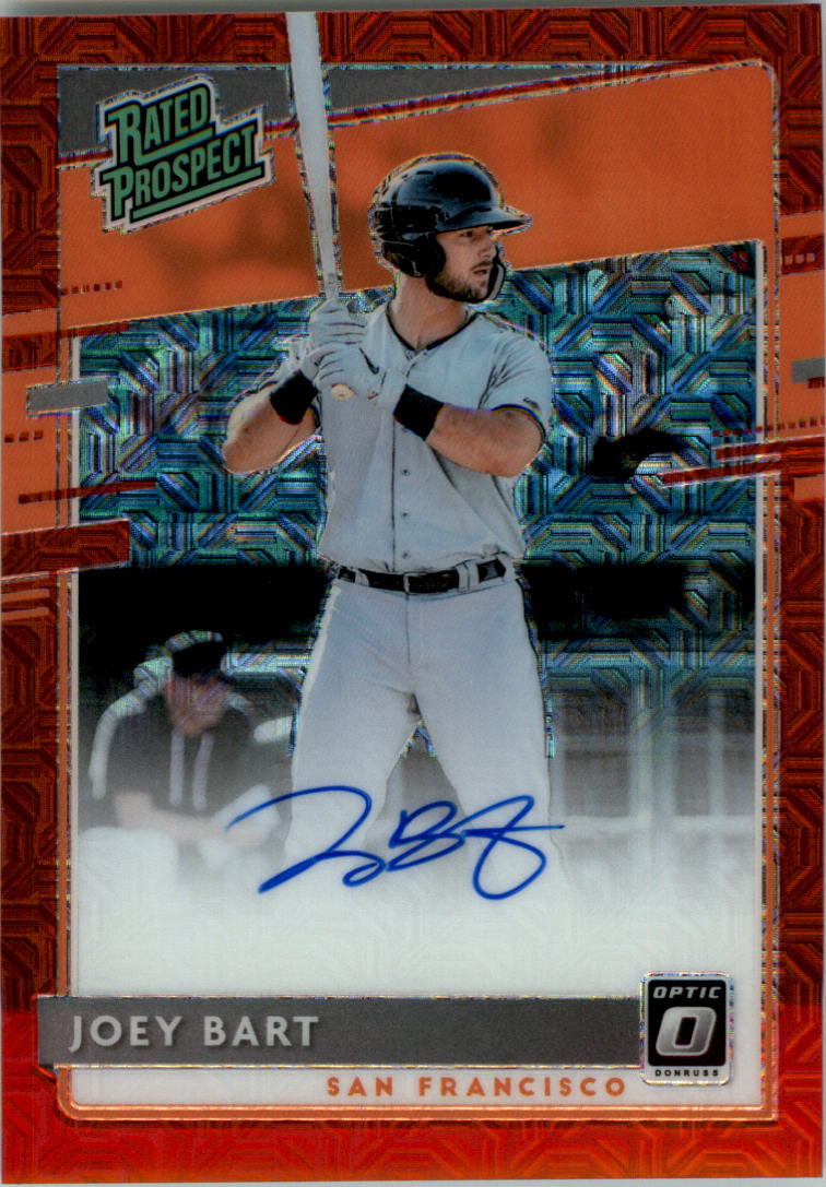2020 Donruss Optic Rated Prospects Signatures Red Mojo #10 Joey Bart/99