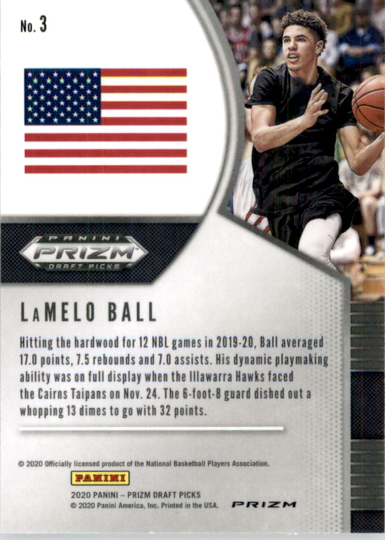 2020-21 Panini Prizm Draft Picks Prizms Red Ice #3 LaMelo Ball