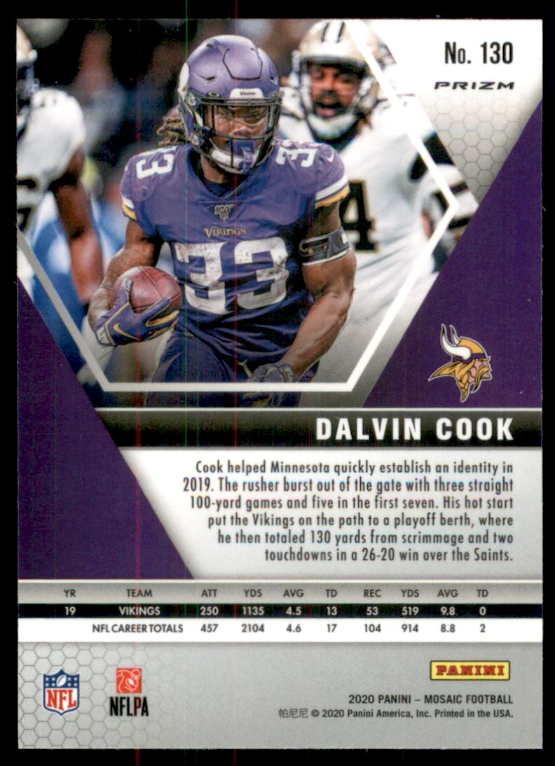 2020 Panini Mosaic Mosaic #130 Dalvin Cook