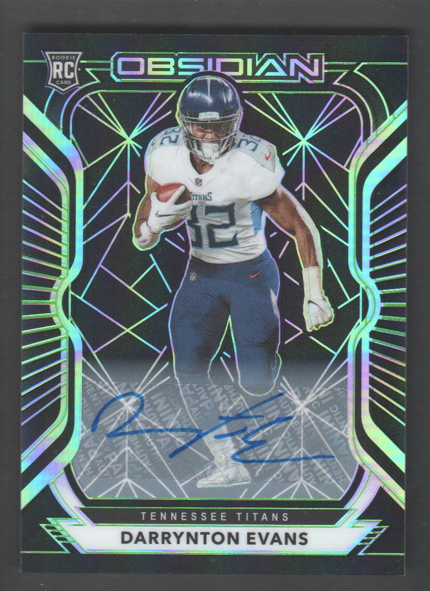 2020 Panini Obsidian Rookie Autographs Electric Etch Green #133 Darrynton Evans/50