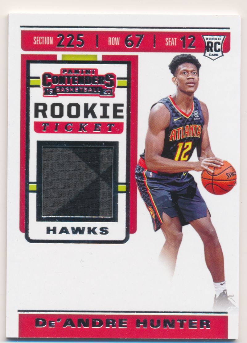 2019-20 Panini Contenders Rookie Ticket Swatches #38 De'Andre Hunter 2019-20 Panini Contenders Rookie Ticket Swatches #38 De'Andre Hunter