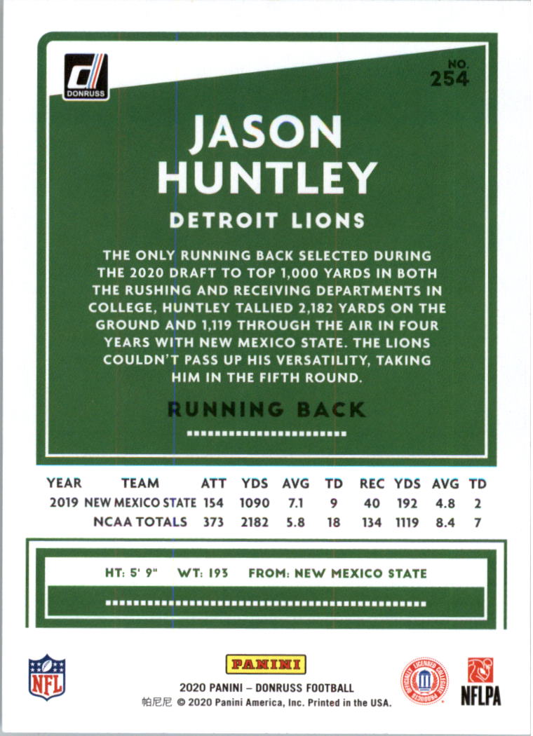 2020 Donruss Football Card Pick (Base) 210-350 - Picture 93 of 265