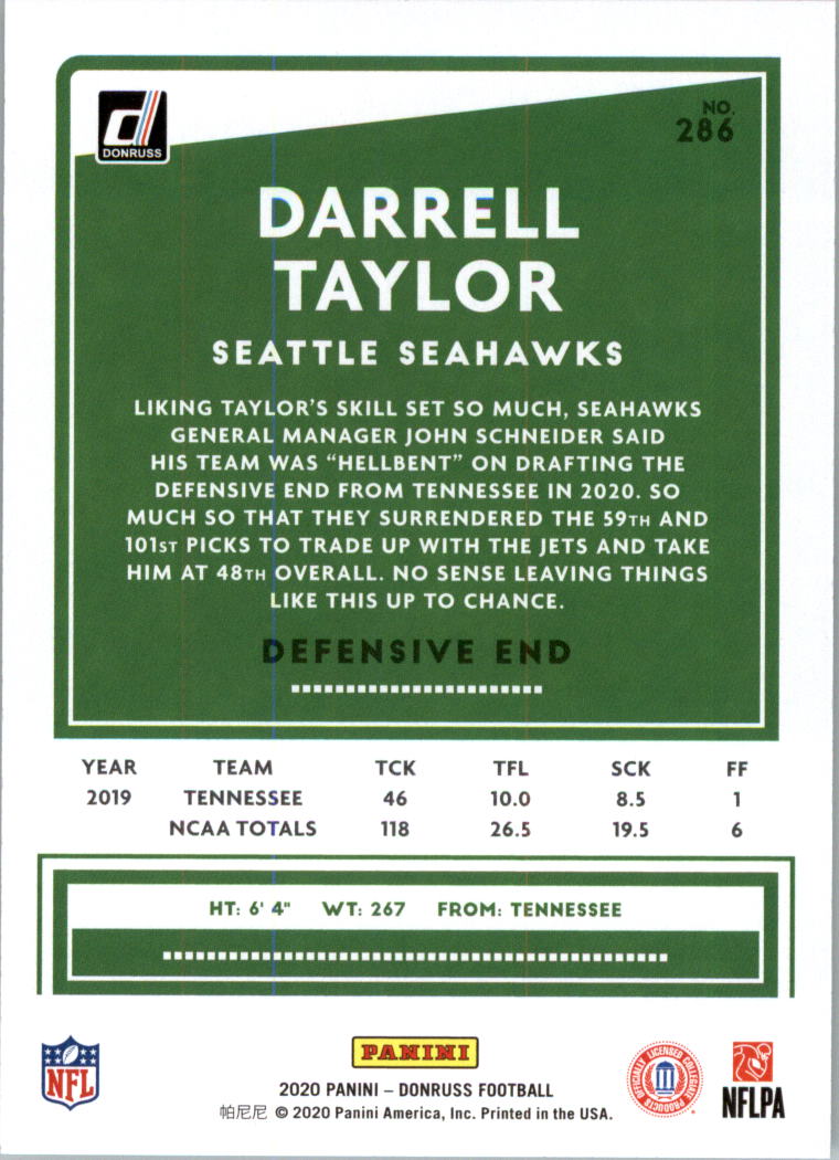 2020 Donruss Football Card Pick (Base) 210-350 - Picture 157 of 265