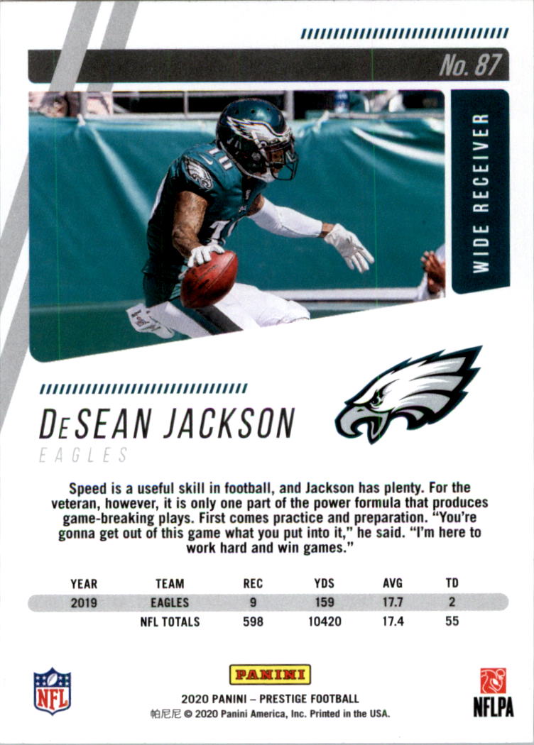 2020 Prestige Football Card Pick (Base) 1-103